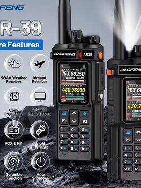 AR-39 Black Portable Two-Way Radio with Color Display